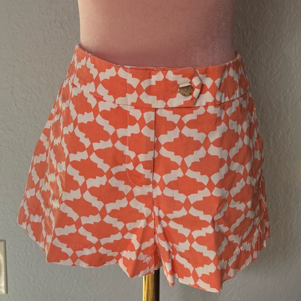J Crew shorts woman’s Orange and White Sthetch Chino Casual Size 6